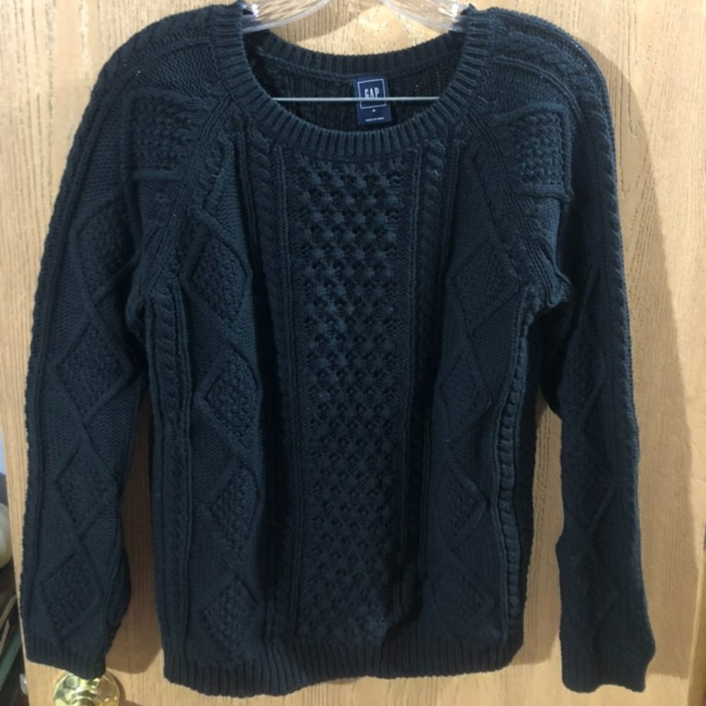 Cable Knit Black Sweater from Gap